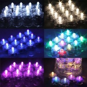 12/Box Pcs Quincunx Submersible Waterproof Wedding Party Décor Christmas Vase Tea Light Candles