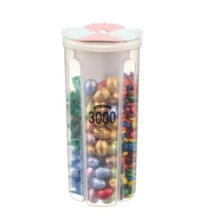 Food Storage Covered Jar Grains Plastic Compartment Storage Tank 3000ml