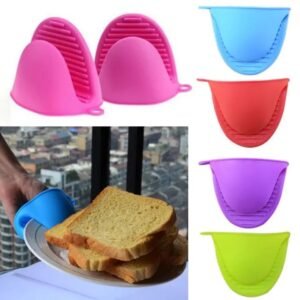 Pair of Silicone Oven Gloves Heat Resistant Mini Mitt Pot Holder