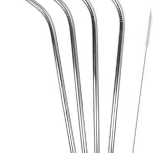 Glass reusable Straws Healthy, Reusable, Eco Friendly, 4 Pack with Cleaning Brush