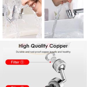 720 Degree Swivel Sink Faucet Dual Water Function & Kitchen Faucet Aerator