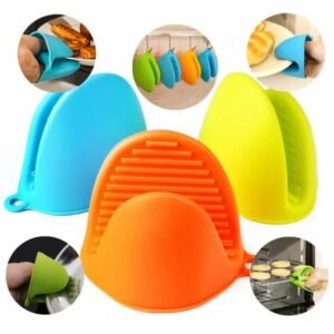 Pair of Silicone Oven Gloves Heat Resistant Mini Mitt Pot Holder