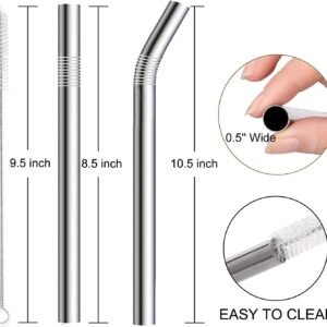 Glass reusable Straws Healthy, Reusable, Eco Friendly, 4 Pack with Cleaning Brush