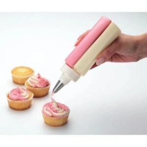 2in1 Twin Double Cake Decorating Icing Bottle Pen with Stainless Steel Round Nozzle