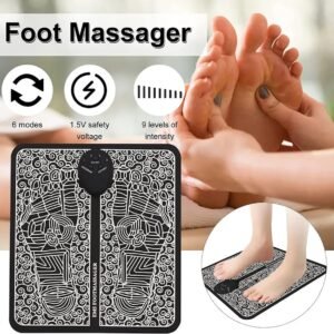 EMS Foot Massager Mat Portable Folding Feet Massage Pad Machine Electronic USB Rechargeable