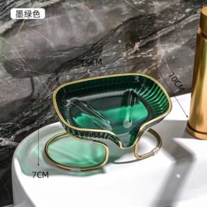 Plastics Light Luxury Soap Holder for Bathroom Leaf Shape