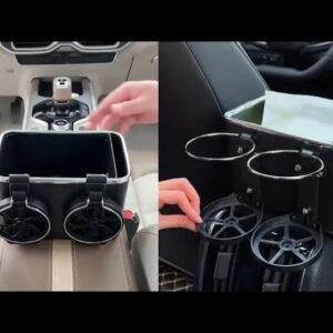 Car Armrest Storage Box Cup Holder with Tissue Box