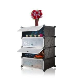 6 layer Cubes Storage Cabinet/Shoe Rack - Black