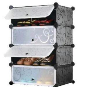 6 layer Cubes Storage Cabinet/Shoe Rack - Black