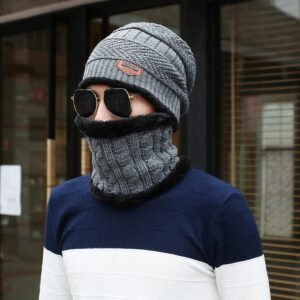 Wool cap with neck warmer