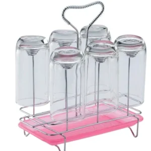 Stainless Steel Glass Stand with Tray