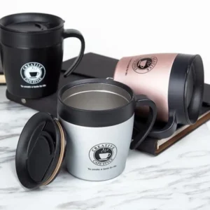 Coffee Mugs Creative Coffee Travel Cup With Lid Spoon Stainless Steel Coffee Mug