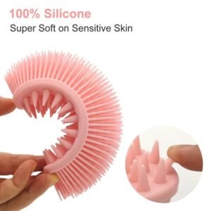 Silicone Body Cleaning Brush, Scalp Massager Dry and Wet Easy to Clean