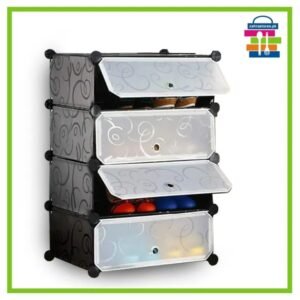 6 layer Cubes Storage Cabinet/Shoe Rack - Black