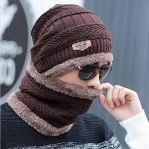 Wool cap with neck warmer