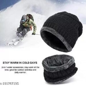 Wool cap with neck warmer