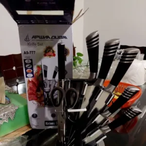 9 Pieces Kitchen Knife Set with 360° Rotating Acrylic Stand